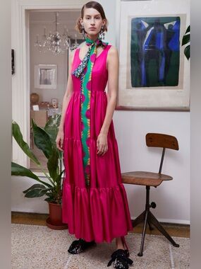 La Double J Pelicano fuchsia silk maxi dress - size 0 NWT! Retail $970